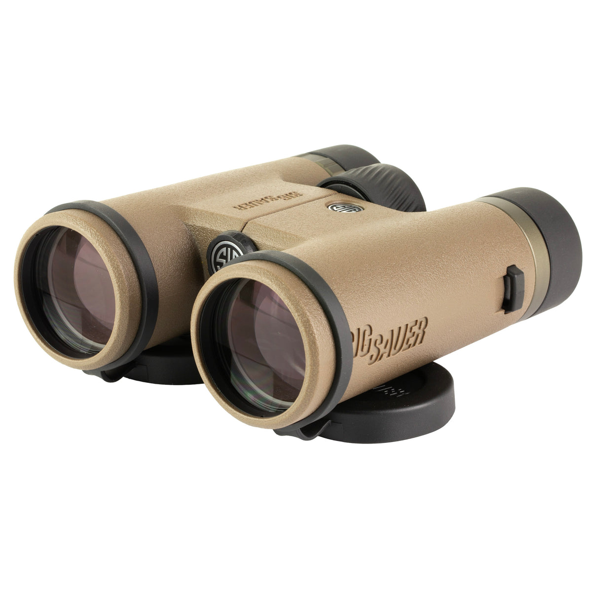 Jumelles Sig Sauer Canyon HD, 10x42 mm, couleur coyote, finition mate, avec sangle-harnais personnalisée pour jumelles