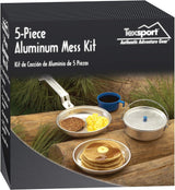 Kit Kekacauan Alat Memasak Perkhemahan Luar 5 Keping Aluminium Texsport