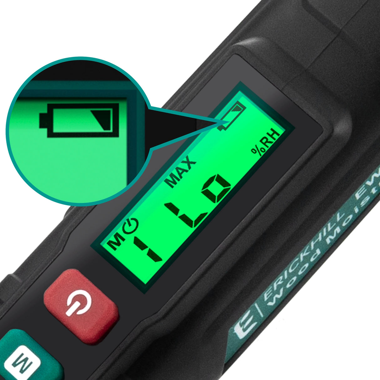 Humidimètre numérique pour bois de type stylo ERICKHILL avec écran LCD. Bois - Béton +