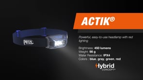 PETZL ACTIK Kompakte Mehrstrahl-Stirnlampe | 450 LM