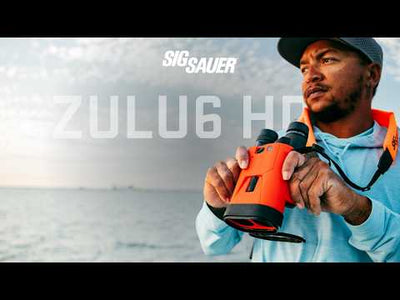 Lornetka Sig Sauer ZULU6 Pro Marine, obiektyw 50 mm, powiększenie 18X, elektroniczna stabilizacja obrazu, matowe wykończenie, pomarańczowa