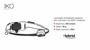 PETZL IKO Linterna frontal ligera con haz múltiple y diadema AIRFIT | 350 lúmenes