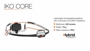 PETZL IKO CORE Легкий перезаряжаемый налобный фонарь с многолучевым освещением и оголовьем AIRFIT | 500 люмен