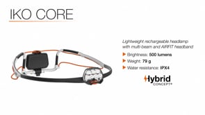Petzl IKO CORE Lampu kepala ringan yang dapat diisi ulang dengan multi-beam & headband AIRFIT | 500 lumen