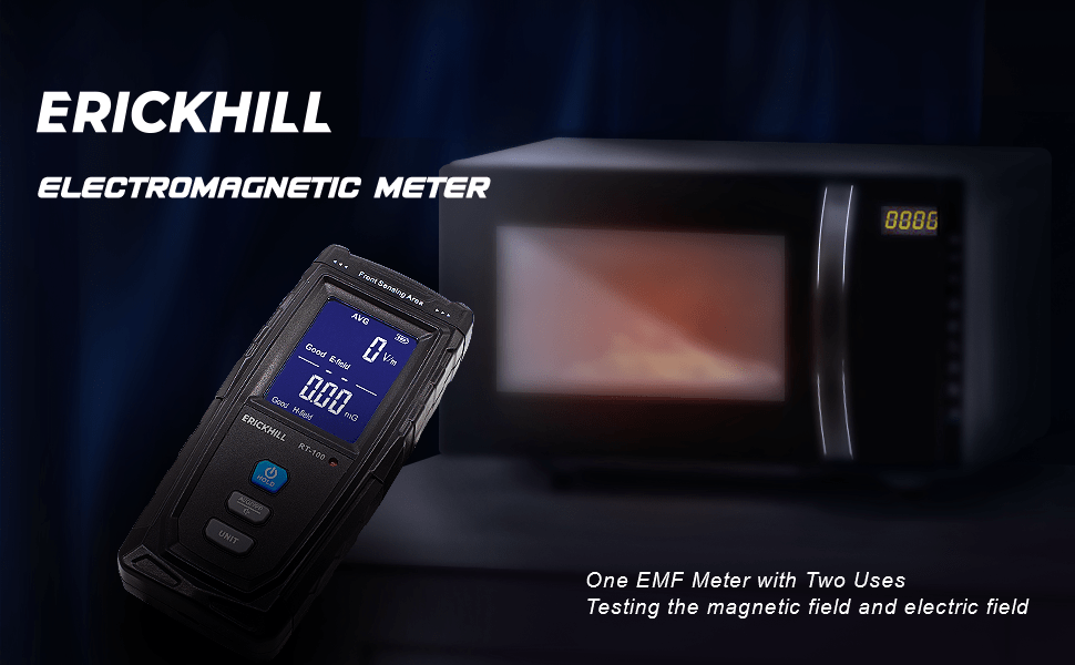 ERICKHILL Hand-held Rechargeable Digital LCD EMF Detector - ExtremeMeters.com