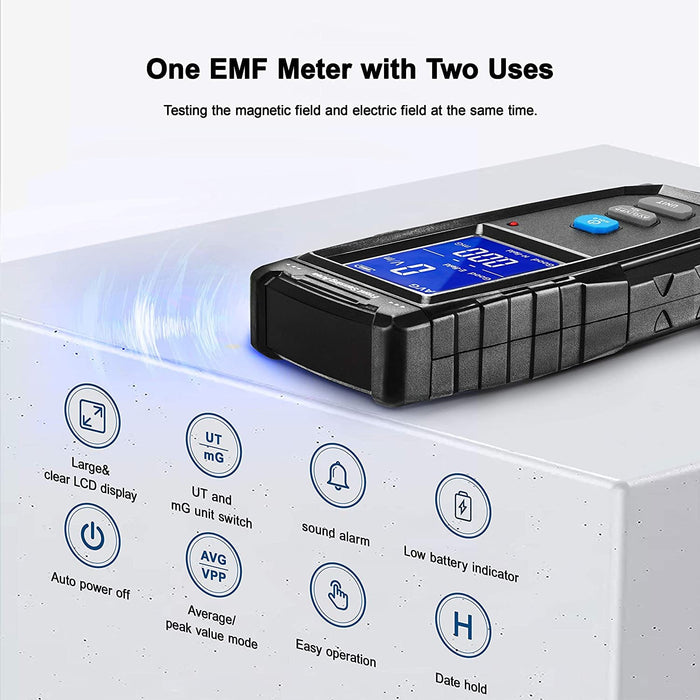 ERICKHILL Hand-held Rechargeable Digital LCD EMF Detector - ExtremeMeters.com