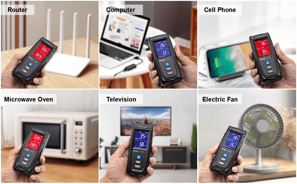 ERICKHILL Hand-held Rechargeable Digital LCD EMF Detector - ExtremeMeters.com